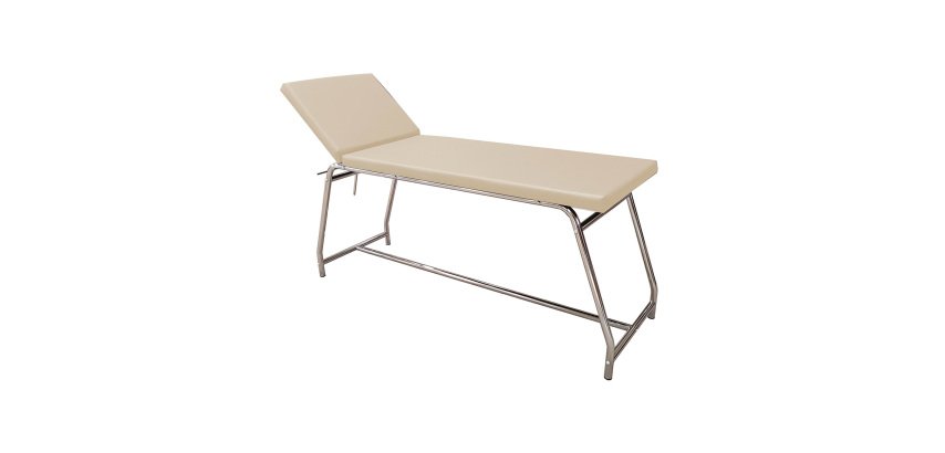 Lettino da visita medica cromato beige