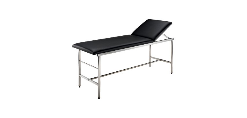 Lettino da visita medica in acciao inox nero