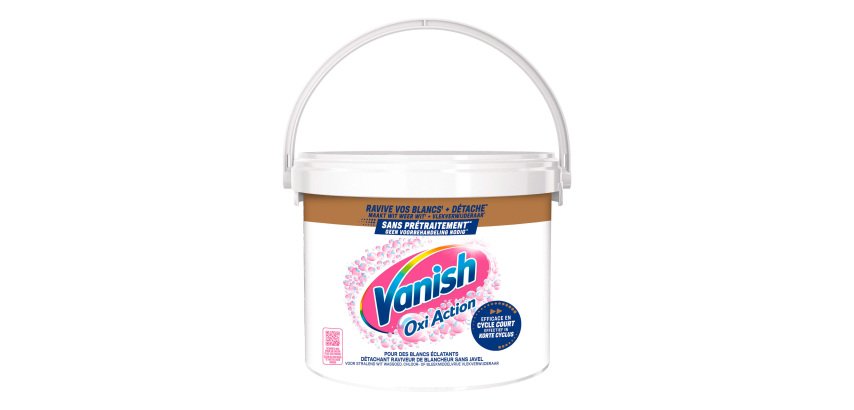 Détachant poudre Vanish Oxi Action Blanc - 90 lavages - Seau de 2,7 kg