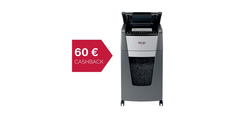 Destructeur Optimum Auto+ 300X - Coupe croisée P-4 - 300 feuilles - Rexel