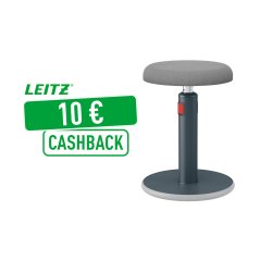 Tabouret ergonomique assis-debout - gris - Leitz Ergo