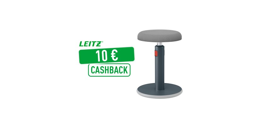Tabouret ergonomique assis-debout - gris - Leitz Ergo