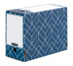 Box archives cardboard Fellowes Deco - 15 cm spine - Slate blue
