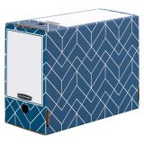 Boîte archives carton Fellowes Déco - Dos de 15 cm - Bleue ardoise