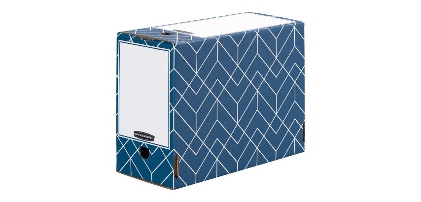 Boîte archives carton Fellowes Déco - Dos de 15 cm - Bleue ardoise