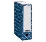 Boîte archives carton Fellowes Déco dos de 10 cm - montage manuel - coloris bleu ardoise