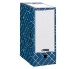 Box archives cardboard Fellowes Deco - 15 cm spine - Slate blue