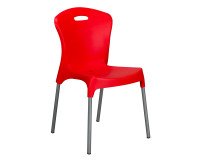 Chaise Izmir polypropylène rouge protection UV