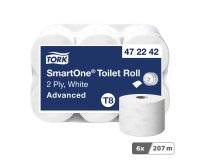 Tork SmartOne® Papier toilette rouleau blanc T8, Advanced, 2 plis, 6 x 1 150 feuilles