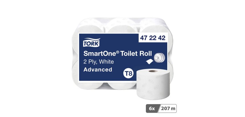 Tork SmartOne® Papier toilette rouleau blanc T8, Advanced, 2 plis, 6 x 1 150 feuilles