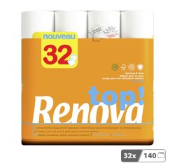 Papier toilette double épaisseur Renova Top - 32 rouleaux de 140 feuilles