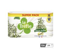 Papier toilette triple épaisseur Le Trèfle Douceur Bambou 12 maxi rouleaux = 24 rouleaux classiques