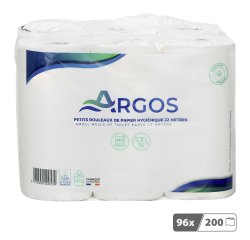 Papier toilette double épaisseur Argos - 96 rouleaux de 200 feuilles