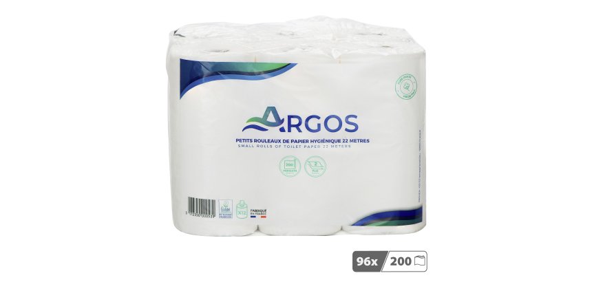Papier toilette double épaisseur Argos - 96 rouleaux de 200 feuilles