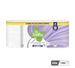 Papier toilette triple épaisseur Le Trèfle Douceur fleur de coton 24 maxi rouleaux = 36 rouleaux classiques