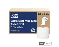 Papier toilette double épaisseur Tork Mid-size T6 Premium - 27 rouleux de 90 m