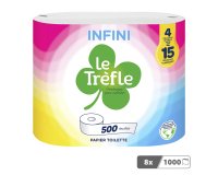 Papier toilette Le Trèfle Infini 8 maxi rouleaux = 30 rouleaux classiques
