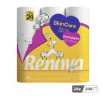 Papier toilette triple épaisseur Renova Skin Care Purissimo- 24 rouleaux de 200 feuilles