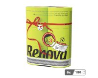 Papier toilette triple épaisseur Renova couleur - 6 rouleaux de 180 feuilles