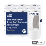 Papier toilette triple épaisseur Tork Premium T7 - 18 rouleaux de 550 feuilles