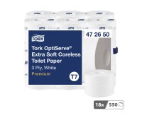 Papier toilette triple épaisseur Tork Premium T7 - 18 rouleaux de 550 feuilles