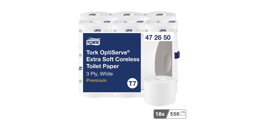 Papier toilette triple épaisseur Tork Premium T7 - 18 rouleaux de 550 feuilles