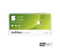 Papier toilette double épaisseur Satino Comfort - 64 rouleaux de 250 feuilles