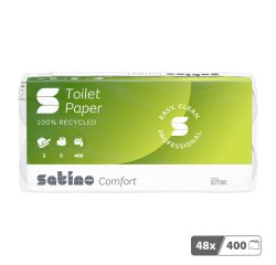 Papier toilette double épaisseur Satino Comfort - 48 rouleaux de 400 feuilles