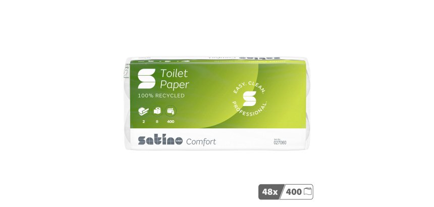 Papier toilette double épaisseur Satino Comfort - 48 rouleaux de 400 feuilles