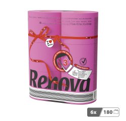Papier toilette triple épaisseur Renova couleur - 6 rouleaux de 180 feuilles