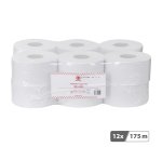 Papier toilette Mini Jumbo double épaisseur Bruneau - 12 rouleaux de 175 m