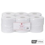 Papier toilette Mini Jumbo double épaisseur Bruneau - 12 rouleaux de 175 m