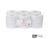 Papier toilette Mini Jumbo double épaisseur Bruneau - 12 rouleaux de 175 m