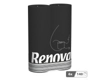 Papier toilette triple épaisseur Renova - 6 rouleaux de 140 feuilles noir