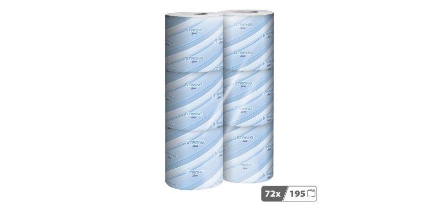 Papier toilette double épaisseur Lucart Strong1 Extra Soft - 72 rouleaux de 195 feuilles