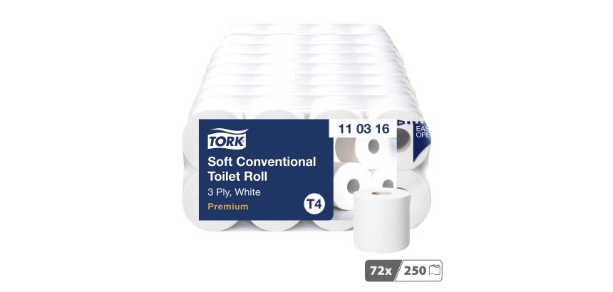 Papier toilette triple épaisseur Tork Premium T4 - 72 rouleaux de 250 feuilles
