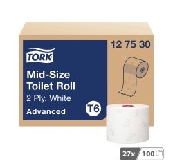 Papier toilette double épaisseur Tork T6 Premium - 27 rouleaux de 100 m