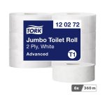 Papel higiénico Maxi Jumbo de doble capa Tork T1 Advanced - 6 rollos de 360 m