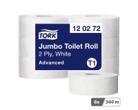 Papier toilette Maxi Jumbo double épaisseur Tork T1 Advanced - 6 rouleaux de 360 m