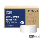 Tork Toilet paper T1 Premium Jumbo 2 Ply 6 Rolls of 1800 Sheets