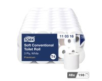 Papier toilette double épaisseur Tork Premium T4 - 48 rouleaux de 198 feuilles