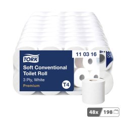 Papier toilette double épaisseur Tork Premium T4 - 48 rouleaux de 198 feuilles