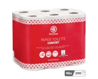 Papier toilette double épaisseur Bruneau - 96 rouleaux de 200 feuilles