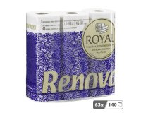 Papier toilette quadruple épaisseur Renova Royal  - 63 rouleaux de 140 feuilles