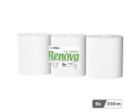 Papier toilette Maxi Jumbo simple épaisseur Renova Green - 9 rouleaux de 350 m