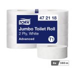 Papier toilette Maxi Jumbo double épaisseur Tork T1 - 6 rouleaux de 380 m