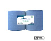 Rouleaux d'essuie-mains Argos double épaisseur bleu 195 m - Colis de 6