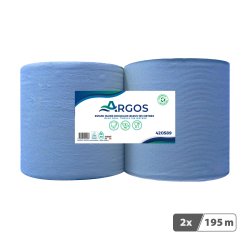 Rouleaux d'essuie-mains Argos double épaisseur bleu 195 m - Colis de 6
