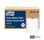 Rouleau d'essuie-mains tork Matic H1 Premium double épaisseur 100 m - Colis de 6