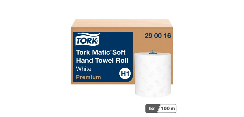 Rouleau d'essuie-mains tork Matic H1 Premium double épaisseur 100 m - Colis de 6